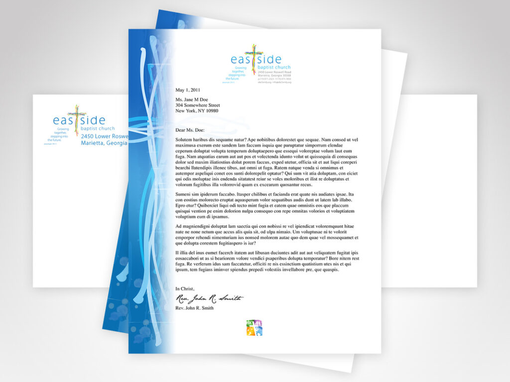 Eastside Baptist Church Letterhead and Envelope